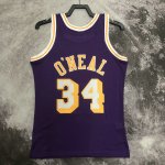 NBA 34 Shaquille O'neal 1996-97 Lakers M&N Maillot Retro Violet imprimé